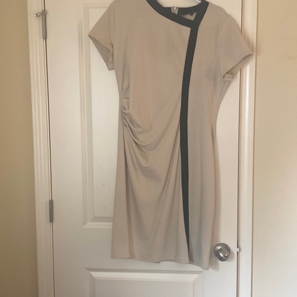 Dresses & Skirts - Elegant Cream Dress with Black Trim